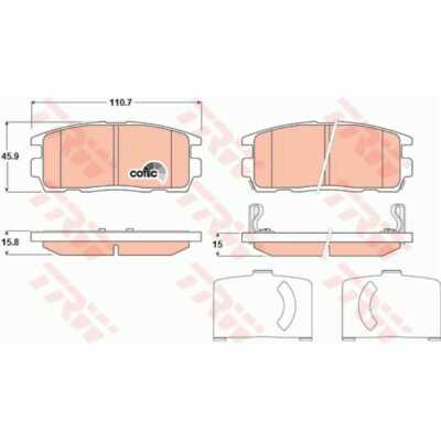 TRW COTEC GDB1716 Kit pastiglie freni con segnalatore