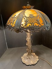 Slag Lamp 6-curved panel 1 light arms Vintage slag glass lamp