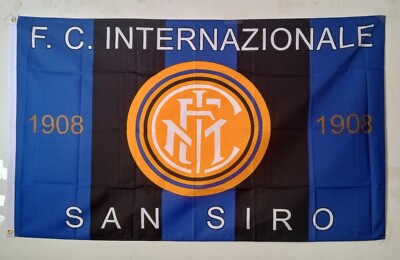 Lot De 2 Drapeaux : Italie (Fédération) + Inter Milan - 3x5 Pieds