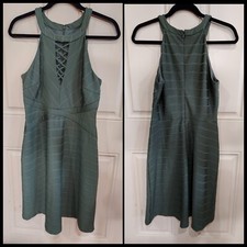New Guess Women's Lace-Up Halter Dress (size 10, Olive, midi)