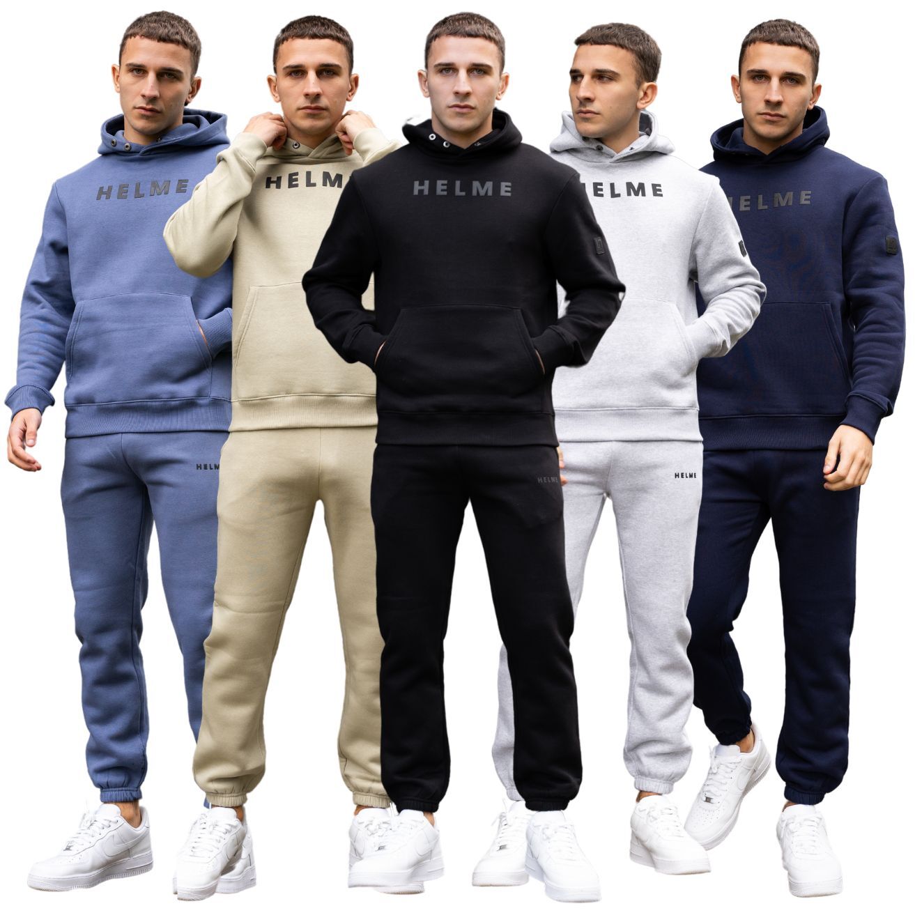 Casco para hombre chándal conjunto completo con capucha superior e parte inferior para correr ajuste regular S-2XL