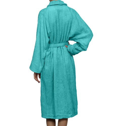Bata de baño larga de tela de rizo de algodón con grapa para mujeres y hombres unisex para adultos - Imagen 59 de 67