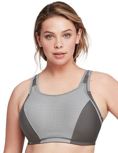 NEW Glamorise 9167 Elite Performance Adjustable Sports Bra US 40G UK 40F Grey - Picture 2 of 5