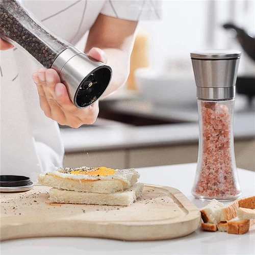 1pcs Salt and Pepper Grinder Glass Bottle High Quality Stainless Steel 200ml - Picture 3 of 9