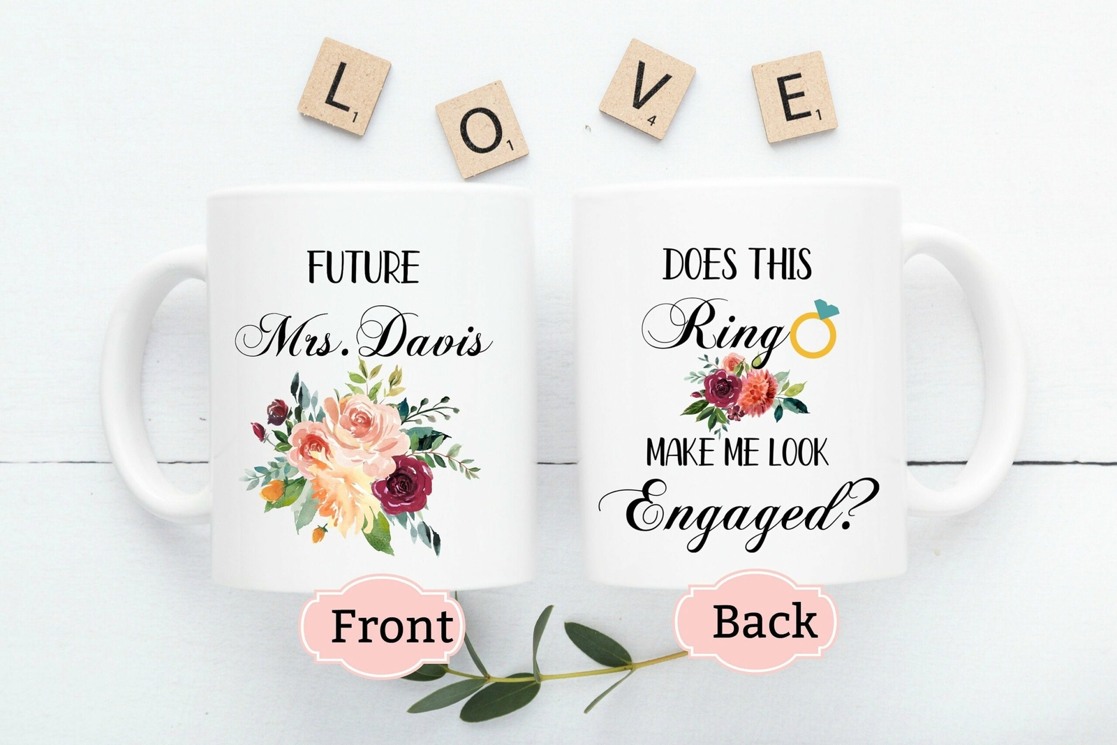 Personalized Bride Mug Customizable Mug Does This Ring Make Me Look Engaged Mug