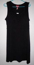 Elle Women's Black Ruffle Stretch Dress - Size L / Poly Blend / Sleeveless NWT!
