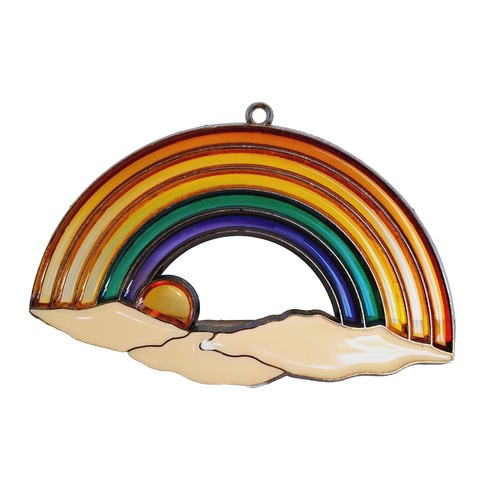 Pair Vintage Suncatchers Rainbow And Peace Dove Acrylic With Hangers - Picture 6 of 7