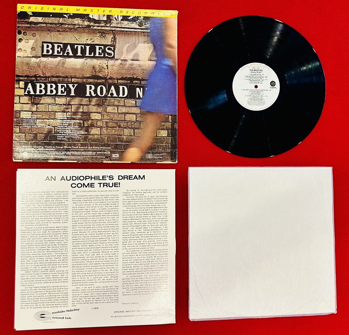 1980 BEATLES ABBEY ROAD MFSL 1023 Orig Insert + Sleeve GORGEOUS