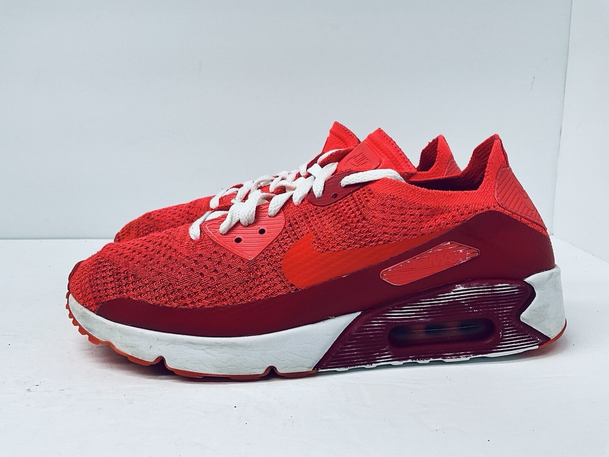 Nike Air Max 90 Ultra Flyknit Mens Sz Bright Crimson Red