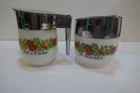 VTG Pyrex Milk Glass Pot A Creme & Le Sucrier Creamer & Sugar Container