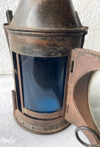 Old Vintage Rustic Iron AS & Co. Railway Kerosene Oil Lantern Lamp Rare - Picture 6 of 10