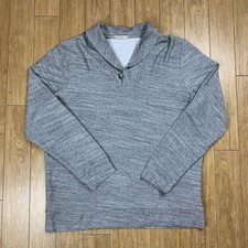 Marine Layer Sweater Mens XL Gray Shawl Neck Pullover Fleece USA Made
