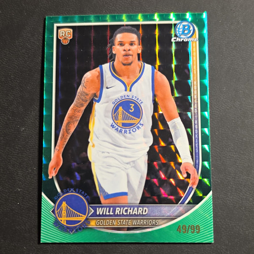 Topps 2025-26 Bowman Will Richard Warriors #52 Green Geometric /99 Rookie