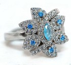 1CT Heat Treated Blue Topaz 925 Genuine Sterling Silver Ring Sz 8 NF1-4 — photo 2