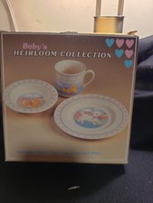 Hallmark Vintage 1984 Collection Baby Child Dish Set Plate Bowl Cup Set