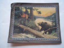 Vintage PHILIP R. GOODWIN Lithograph Print THE RIGHT OF WAY Red Shirt, Bear, Sky