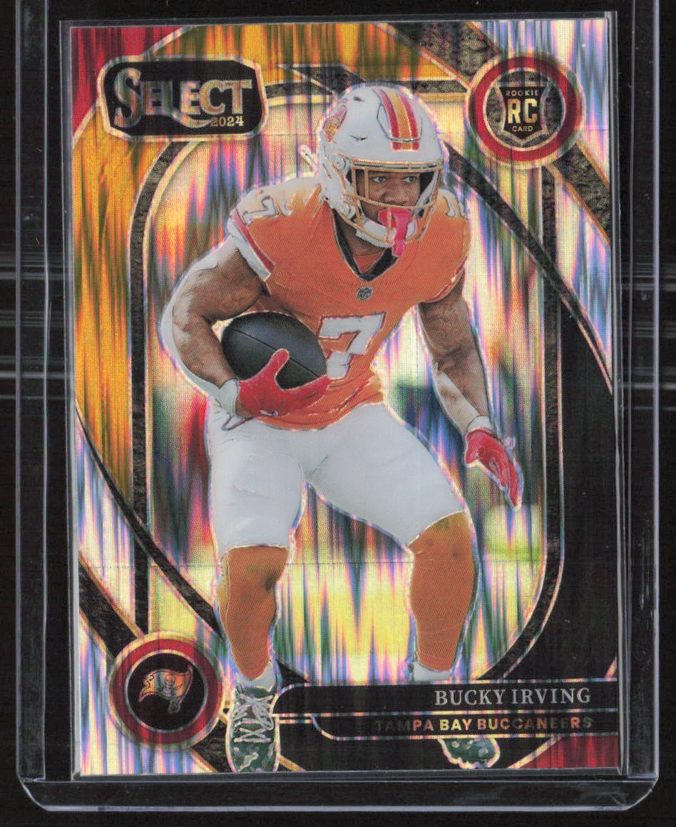 2024 Panini Select #239 Bucky Irving Black & Gold Prizm Shock