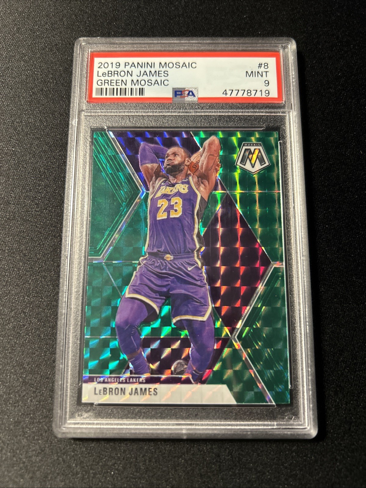 2019 Mosaic LeBron James Green Mosaic PSA 9 No. 8