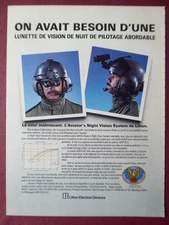 1985 PUB LITTON ANVIS NIGHT VISION GOGGLES NVG AN/PVS-5 HELICOPTER FRENCH AD