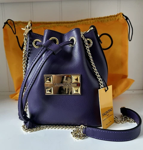 Borsa a secchiello Valentino By Mario Valentino Jules Dollaro in pelle borsa prugna polvere Bg