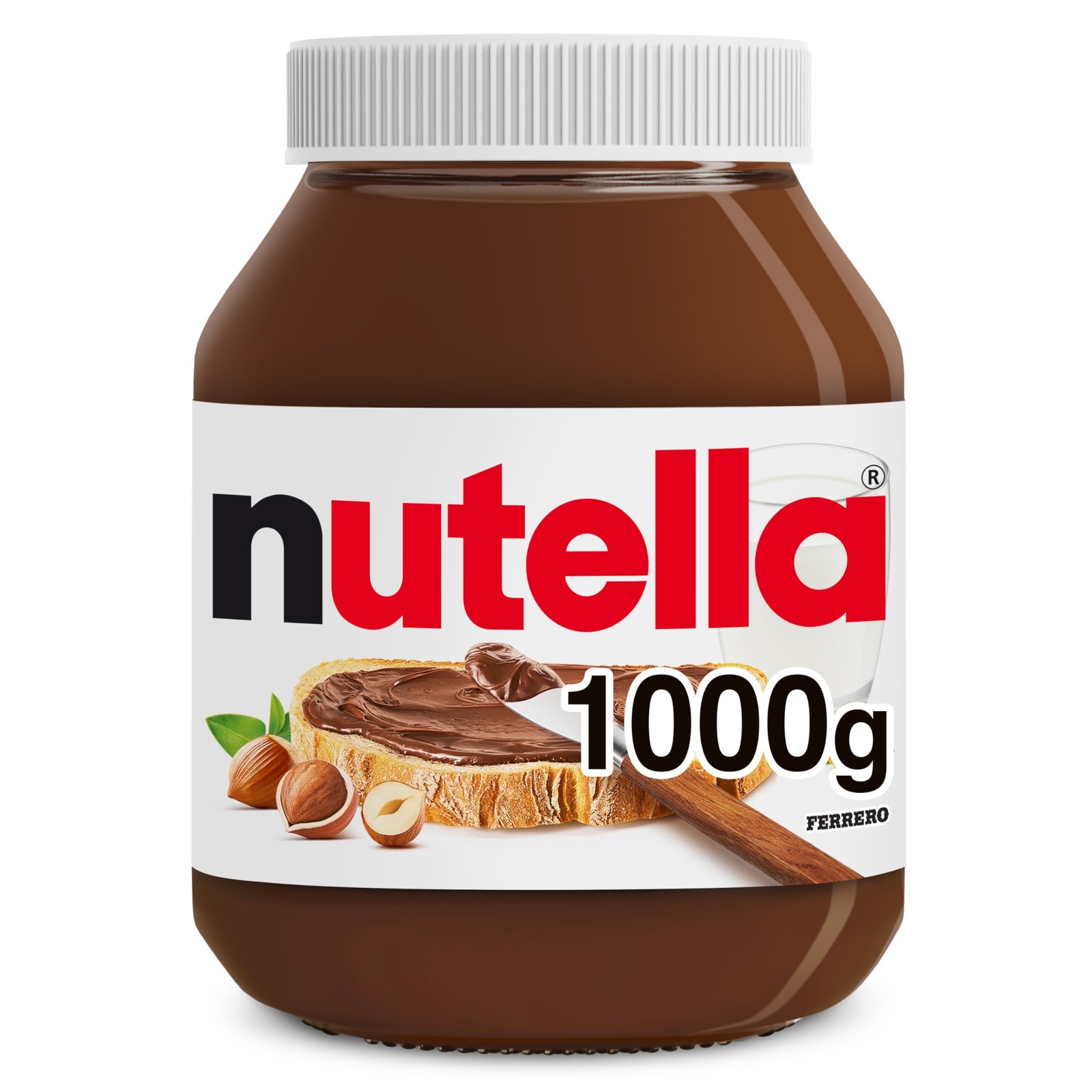 Nutella Hazelnut Chocolate Spread 1kg, Family Portion for Breakfast, 1kg