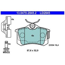 Satz Bremsbeläge Bremsklötze hinten für Renault Modus-Grand F/JP0 | 24208967