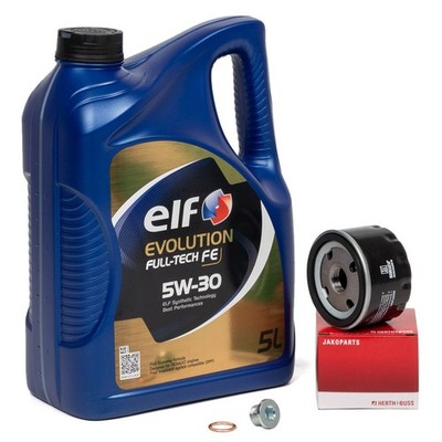 elf Evolution Full-Tech FE 5W-30 Motoröl 5L + HERTH+BUSS Ölfilter für RENAULT