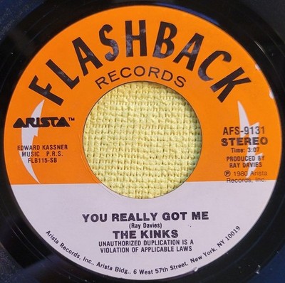 Kinks ''You Really Got Me (Live)/ Lola (Live)'' VG+ reissue