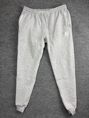 Gym King Sweatpants Mens XL Gray Fleece Joggers Zip Pockets Logo Elastic Cuffs