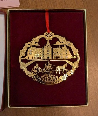 Biltmore Estate Centennia Christmas  Ornament 1895-1995 Gold-Plated Collectors 