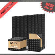 Soundproof Foam Panels 12 Pack High Density Acoustic Wall Studio Foam 12x12x2