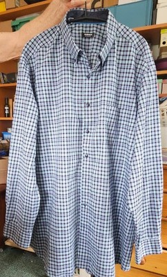 Herren Hemd - von Walbusch - Gr.43-44   Baumwolle - blau kariert -bequeme Form