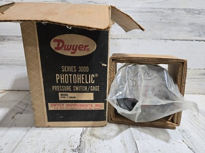 #ad DWYER SERIES 3000 MODEL 3003 PHOTOHELIC PRESSURE SWITCH GAGE $85.00