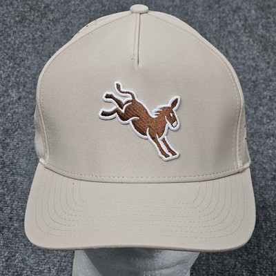 Waggle Golf Hat Cap Active Beige Donkey Patch Kickin It Snapback Breathable