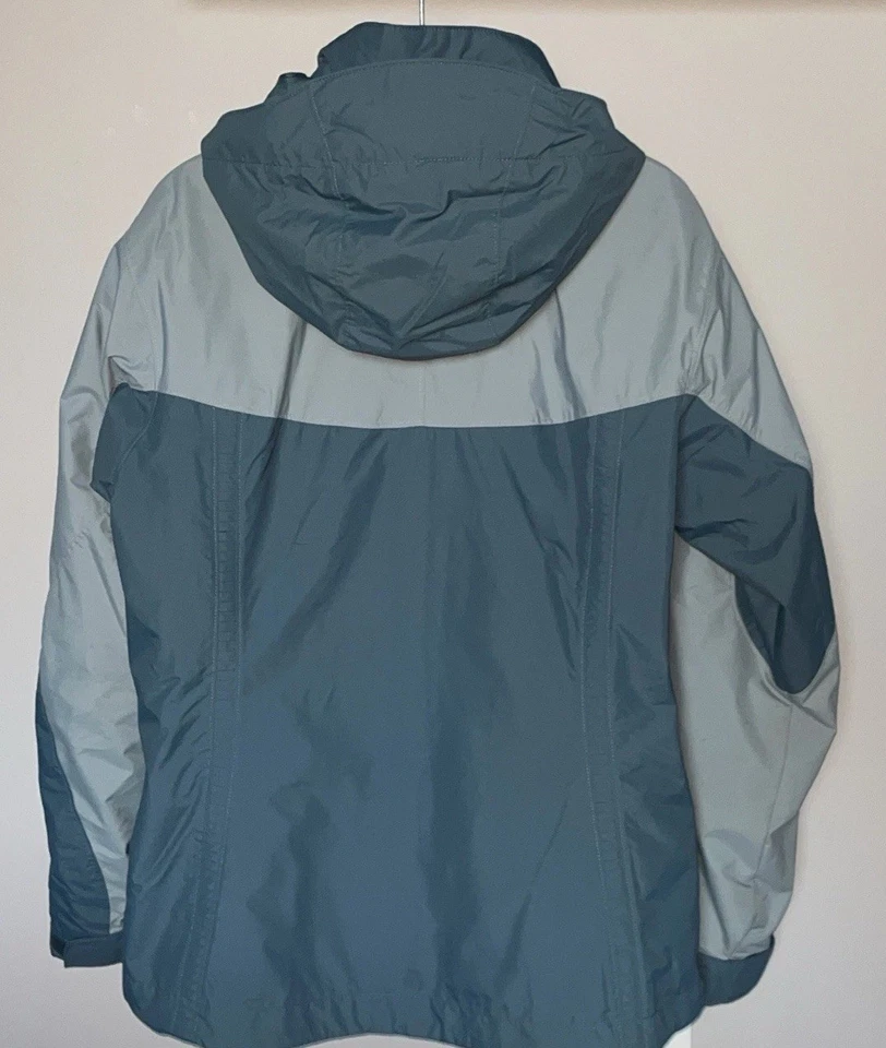 Chaqueta aislante Columbia gris azul turquesa 3 en 1 cremallera con capucha para mujer L Foto 4 de 4