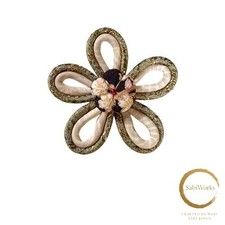 New Kyosuke Made in Japan Handmade Brooch Plum B Cool Color Diameter approx. 8cm