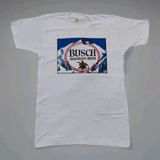 Classic Vintage 80s Busch Beer Shirt XL Fruit Of The Loom Single Stitch  Cotton 