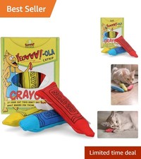 3 Organic Catnip-filled Crayons - Safe and Fun Plush Toys for Cats of All Sizes