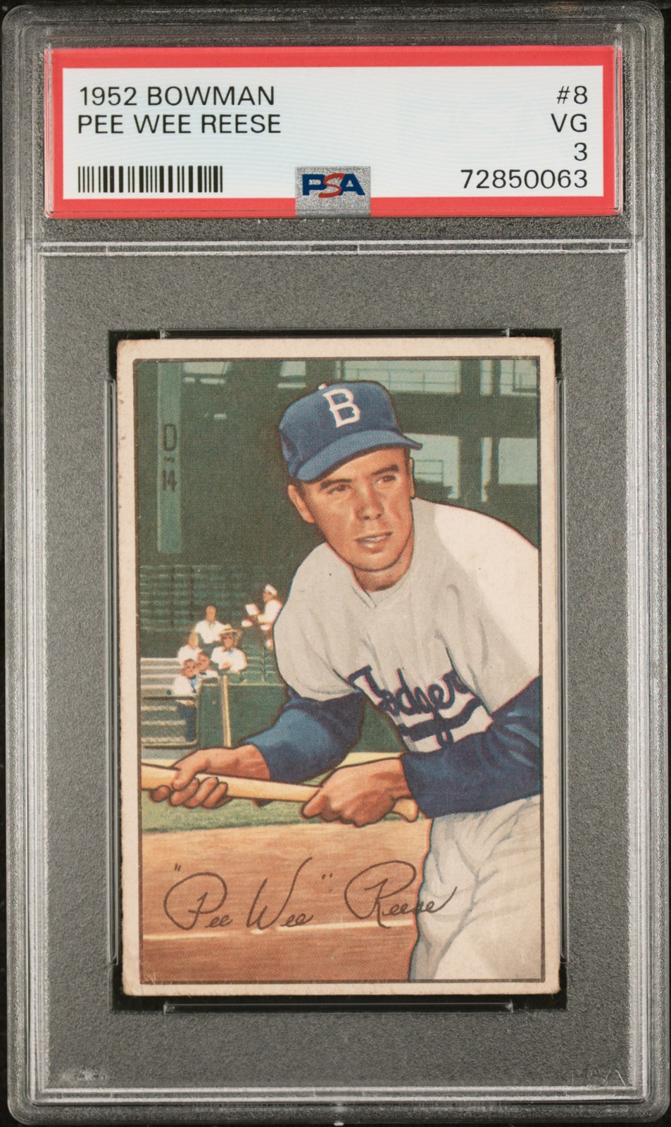 1952 Bowman #8 Pee Wee Reese PSA 3