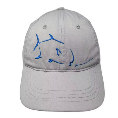 RepYourWater Fish Embroidery Gray Baseball Cap One Size Adjustable Hat Strapback