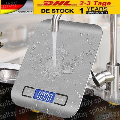 Küchenwaage digital Edelstahl LCD Anzeige elektronische Waage von 1g bis zu 10KG