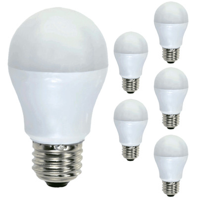 Diodesy A15 LED Yellow Light 5W 350LM E26 120V White Turns Yellow When Lit 6Pk