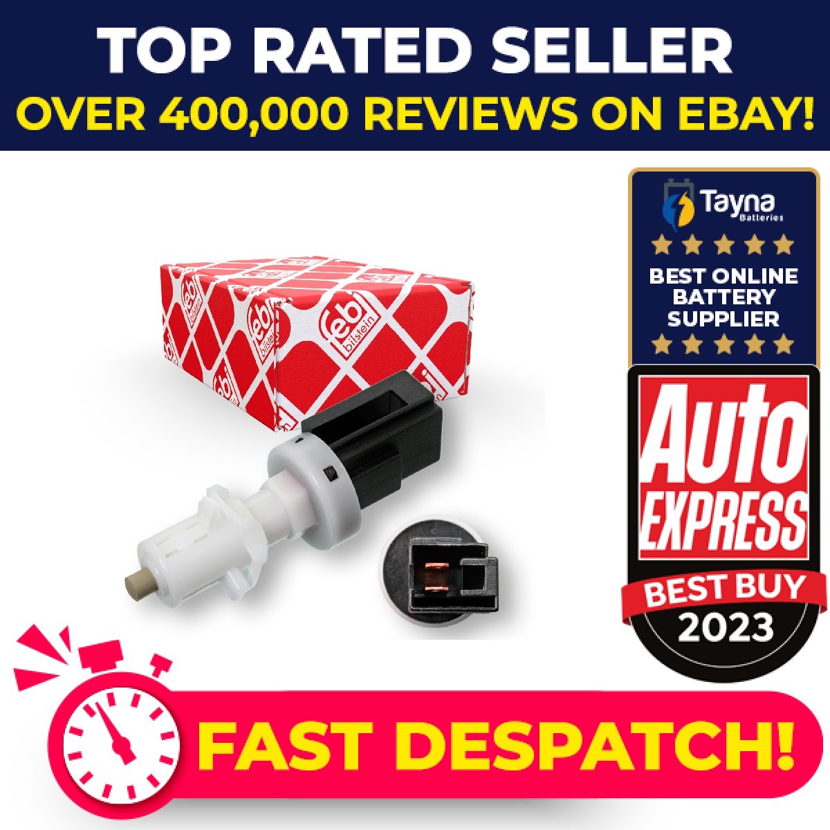 Brake Light Switch fits FIAT SEICENTO 187 9 1.1 97 to 10 46433243 46760767 Febi