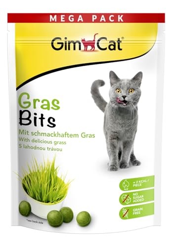 Friandise pour chat à l'herbe GimCat Gras Bits pour le jeu et la complicité