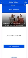 1x From Zero Pit (Front Of Stage) Ticket, Linkin Park 01.06.2026