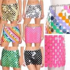 Women Outfits Sparkly Costume Rave Dress Concert Skirt Festival Y2K Belly Dance