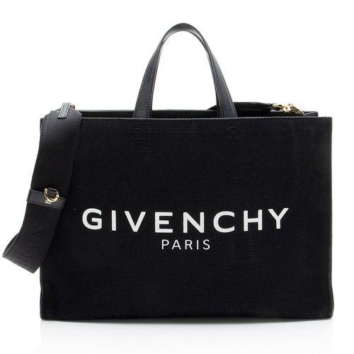 Givenchy Canvas Logo Medium Shopper Tote