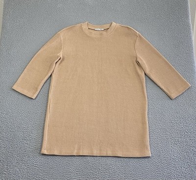 Reformation Jeans Sweater Dress XL Beige Lagenlook Coastal Boho Organic Edgy EXC