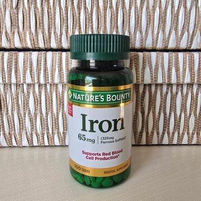 Nature's Bounty Iron 65mg - 100 Tablets Sealed Exp: 11/2028