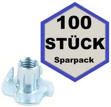 100 x Einschlagmutter M6 x 12 Gewinde Einschlagmuttern Stahl verzinkt DIN 6930